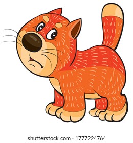 arrogant ginger cat character, cartoon illustration, isolated object on a white background, vector illustration, eps