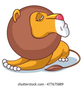 Arrogant lion was offended. VECTOR ILLUSTRATION