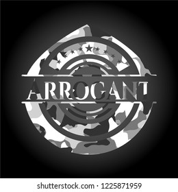 Arrogant on grey camo pattern