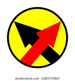 Arrow 2 Patch V75 Patch Streetwear, Urban Design Black and White Colors Patch Commercial Use