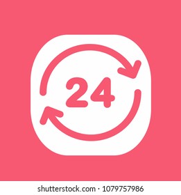 arrow 24 hours vector icon