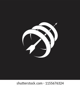 arrow 3d flat logo vector