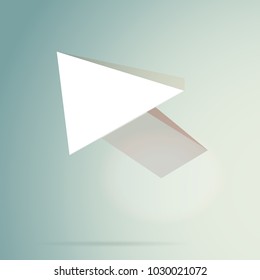 Arrow 3d icon on gradient background with realistic shadow. Vector illustration. white modern sign. Simple object for print, web and application. Creative button design.