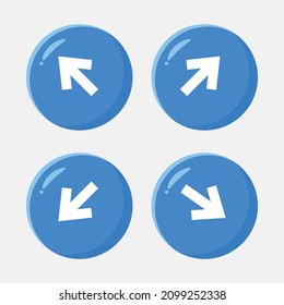 Flecha 3d conjunto de iconos vector de tendencia moderna en el estilo de morfismo de vidrio con gradiente, desenfoque y transparencia. La colección incluye 4 iconos en un solo estilo de negocio, finanzas, sitio web, etc