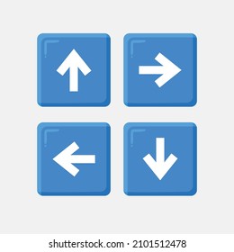 Arrow 3d icon set vector of modern trend in the style of glass morphism with gradient, blur and transparency. The collection includes 4 icons in a single style of business, finance, website, or etc