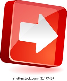 Arrow 3d icon. Vector illustration.