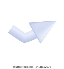 Arrow up 3d, path pointer or direction icon, Isolated element. Landmark, guide or cursor arrow. Business icon, digital direction sign, choice, ui design. Vector pointer, 3d illustration.