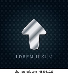Up Arrow 3D Silver/Platinum/Steel Metallic Premium Icon / Logo Design