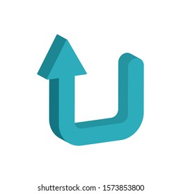 arrow up 3d style icon vector illustration design
