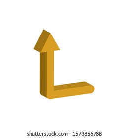 arrow up 3d style icon vector illustration design