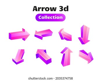 vector de colección de símbolos Arrow 3d