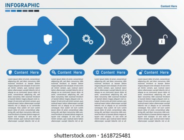 arrow 4 Step. step arrow infographic design simple background 