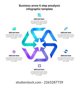 Arrow 6 Step Infographic diagram