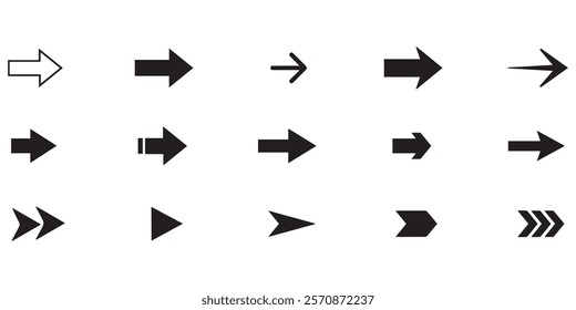 arrow abstract black collection. forward clipart basic arrow-head curve element direction east down right cursor download flat arrows. 