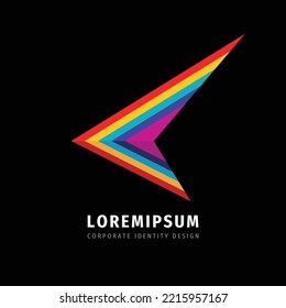 Arrow abstract concept logo design. Business strategy creative sign. logistic delivery transport icon. Development dynamic progress symbol. Vector illustration. 