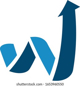 flecha abstracta de la letra con diseño vectorial