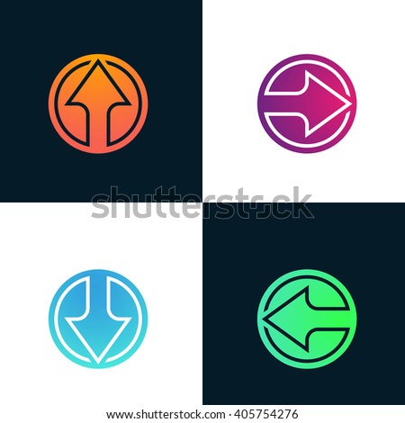 Arrow abstract logo company sign vector design