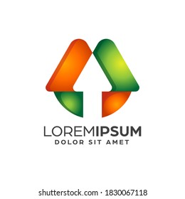 Abstrakte Design-Vorlage für Logos nach oben