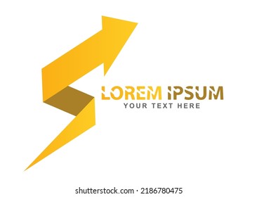 Pfeil. Abstrakter Pfeil für Logo, Emblem, Aufkleber oder Marke. Vektorgrafik für Webseiten, Anwendungen und kreative Ideen. Flachstil