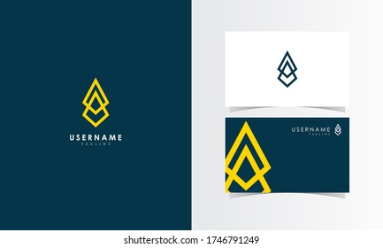 Arrow Abstract Logo Mark with business card template design for branding identity