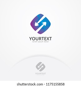 Arrow abstract logo, Vector arrow icon a symbols of business and finance. Arrow and app logo template