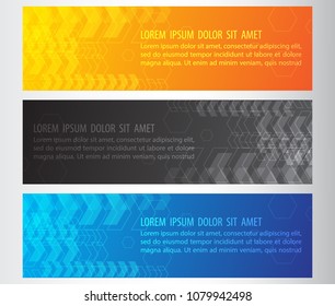 arrow abstract technology banner set
