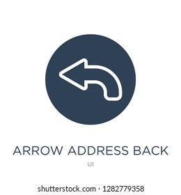 arrow address back icon vector on white background, arrow address back trendy filled icons from UI collection, arrow address back vector illustration