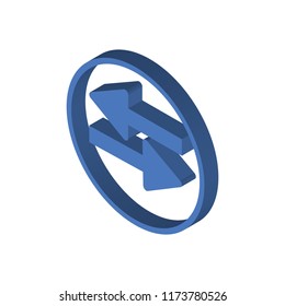 Arrow address back isometric left top view 3D icon