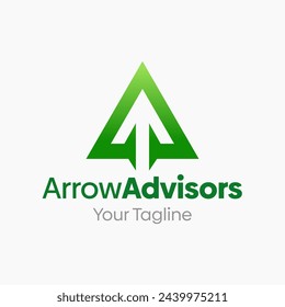 Arrow Advisors Logo Design Template: Merging Letter A with Arrow Symbol. This modern alphabet-inspired logotype is perfect for Technology, Business, Organizations, Personal Branding, and more.