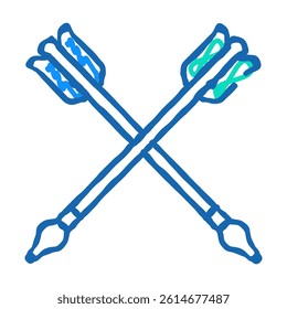 arrow for aiming doodle icon sketch vector. arrow for aiming sign. isolated symbol illustration