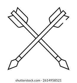 arrow for aiming line icon vector. arrow for aiming sign. isolated contour symbol black illustration