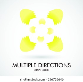 Arrow of all direction like flower abstract vector and logo design or template light business icon of company identity symbol concept