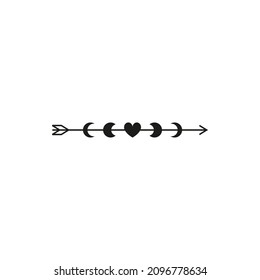 arrow, american, native, tribal, indian, aztec, moon, boho, celestial, esoteric, taro, ethnic, ancient, line, shaman, poster, magician, fortune, tattoo, graphic, hand, occultism, mystical, magical, fu