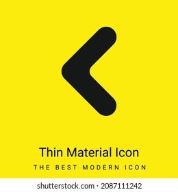 Ángulo de flecha Apuntar a la izquierda icono de material amarillo brillante mínimo