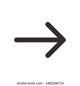 Arrow angle turning to right icon. Flat style design