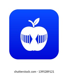 Arrow apple icon blue vector isolated on white background