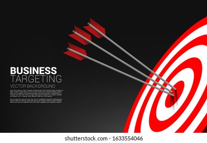 arrow archery hit on the center of dartboard . Business Concept of marketing target and customer.Company vision mission and goal.