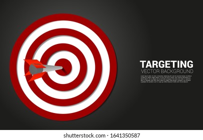 arrow archery hit on the center of target . Business Concept of marketing target and customer.Company vision mission and goal.
