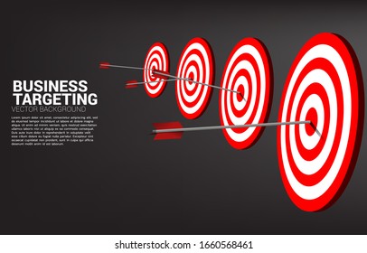 arrow archery hit on the center of dartboard. Business Concept of marketing target and customer.Company vision mission and goal.