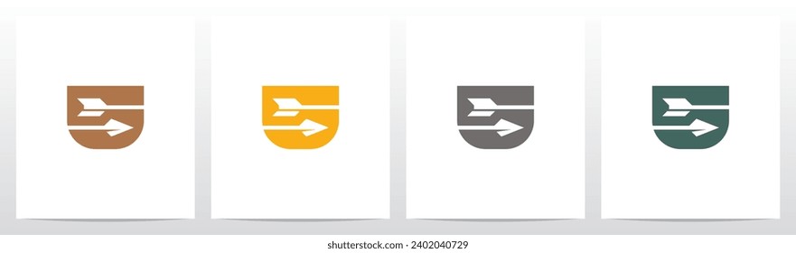 Arrow Archery Letter Logo Design U