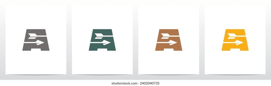 Diseño A de logotipo de letras de arco de flecha