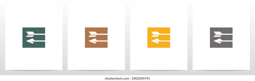 Arrow Archery Letter Logo Design E