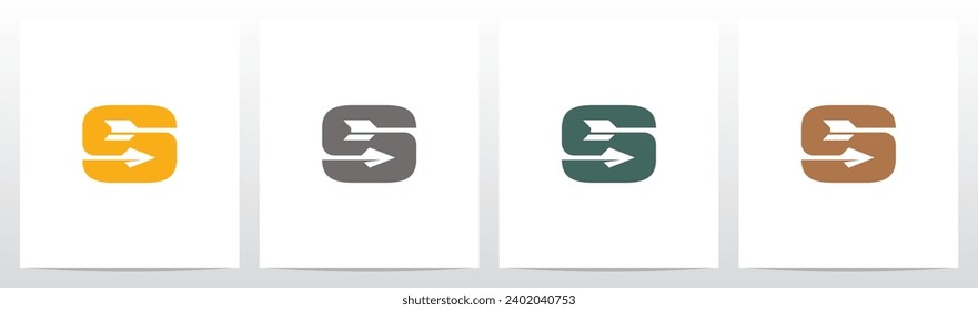 Diseño de logotipo de letras de arco de flecha S