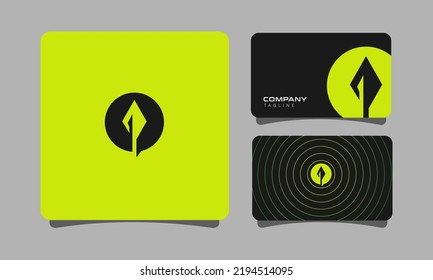 Arrow Archery Minimalist Logo with Business Card Design