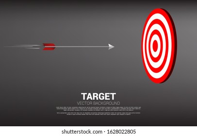 arrow archery move direct to hit the center of dartboard . Business Concept of marketing target and customer.Company vision mission and goal.