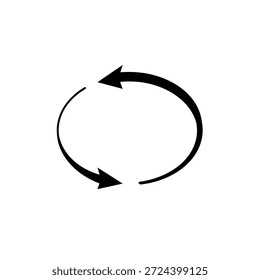 Flecha alrededor de un círculo. Las flechas semicirculares giran en círculo. Seguir Flechas semicírculo entre sí.