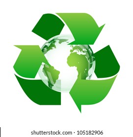 Arrow Around The Globe (recycle For The Earth Concept)