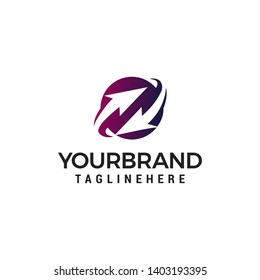 arrow around logo design concept template vector design concept template vector
