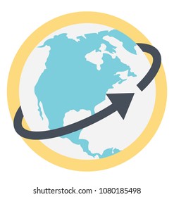 
An Arrow Around The World Globe Concept Of Worldwide Delivery
