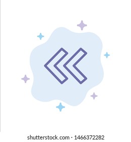 Arrow, Arrows, Back Blue Icon on Abstract Cloud Background. Vector Icon Template background